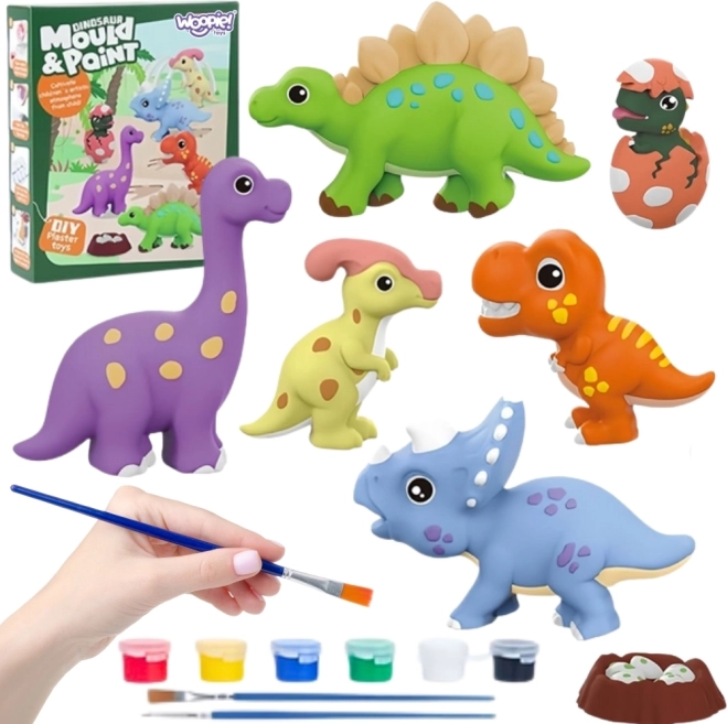 Woopie creative DIY paint set – plaster dinosaur casts to color