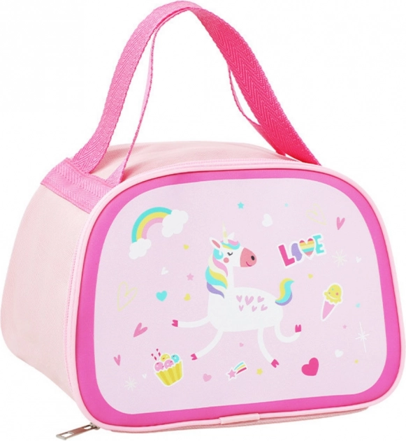 Sac isotherme pour déjeuner avec licorne rose 23cm