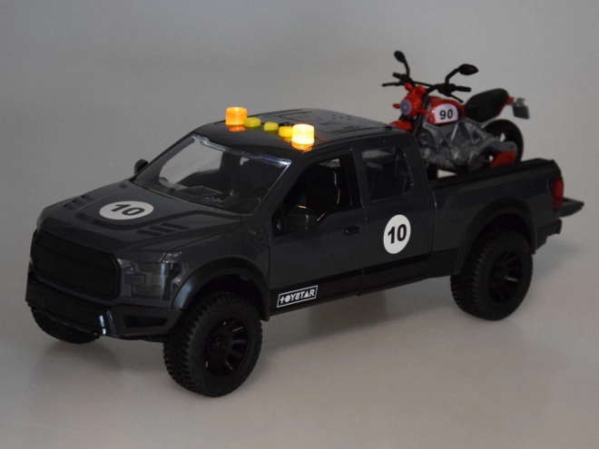 Pickup and Motorcycle Toy Set with Sound and Lights