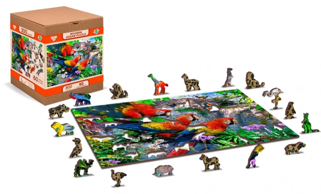 Wooden Parrot Island Puzzle 2-in-1