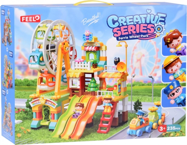 Large Colorful Blocks Happy Park Playground with Slides 235 pcs