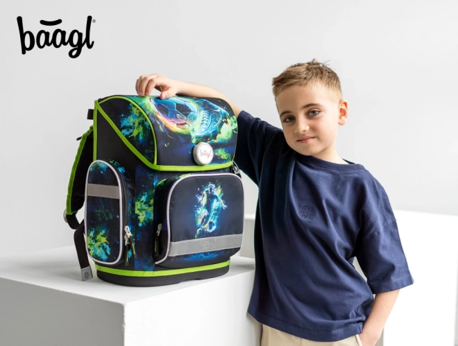 Baagl School Backpack Football Player Set