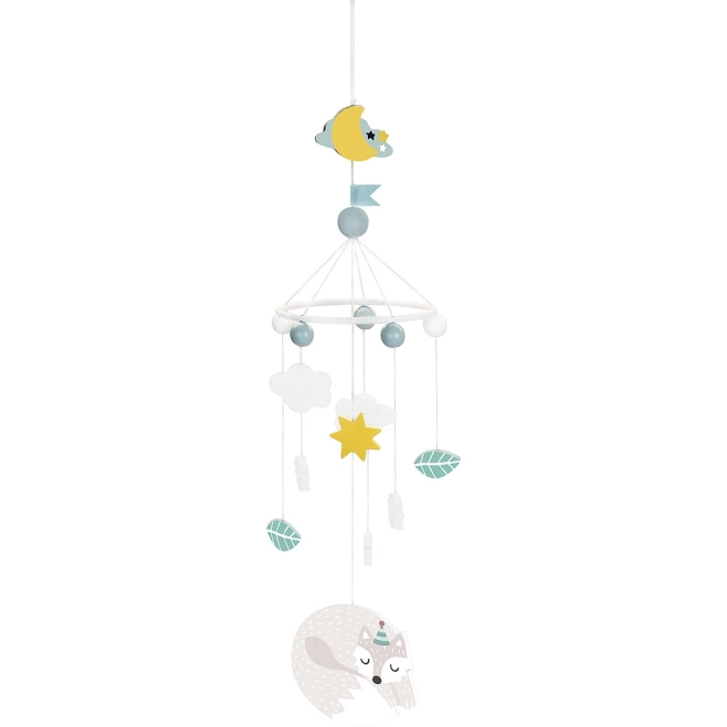 Wooden Hanging Mobile Polar Fox by Michelle Carlslund