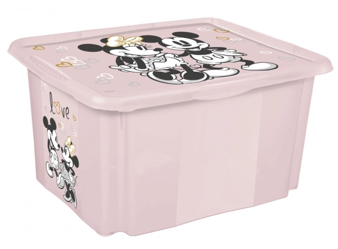 Storage box with lid minnie pink