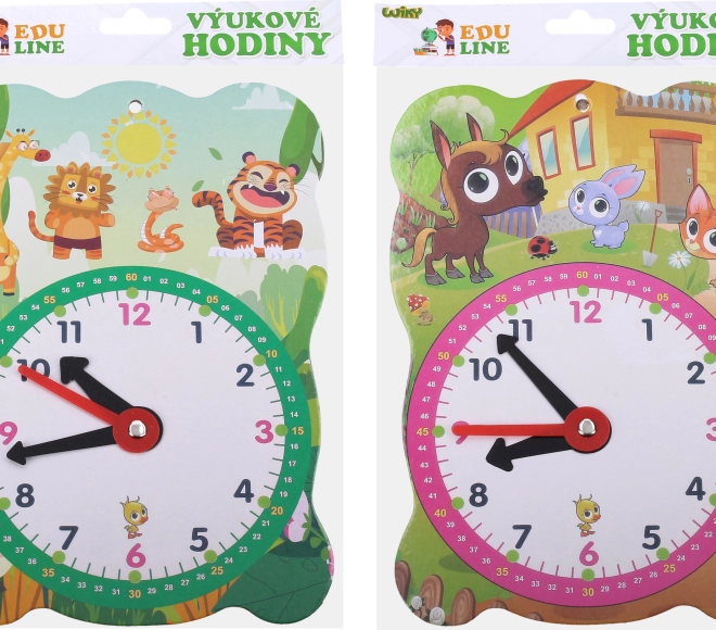 Horloge pédagogique en papier – 2 motifs