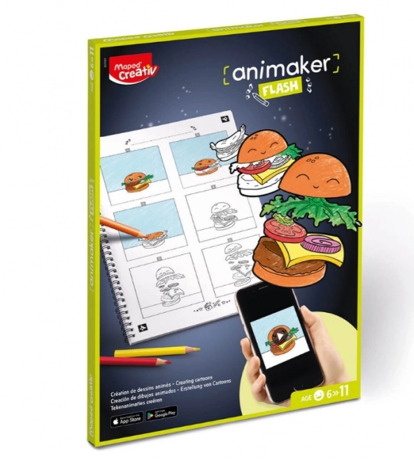 Creative Animation Drawing Set Animaker Flash with Pop Motifs