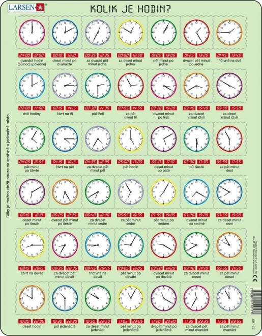 Larsen oktató puzzle óra, 42 darab