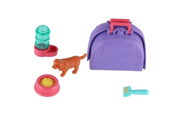 Pet Dog With Portable Plastic Box And Accessories