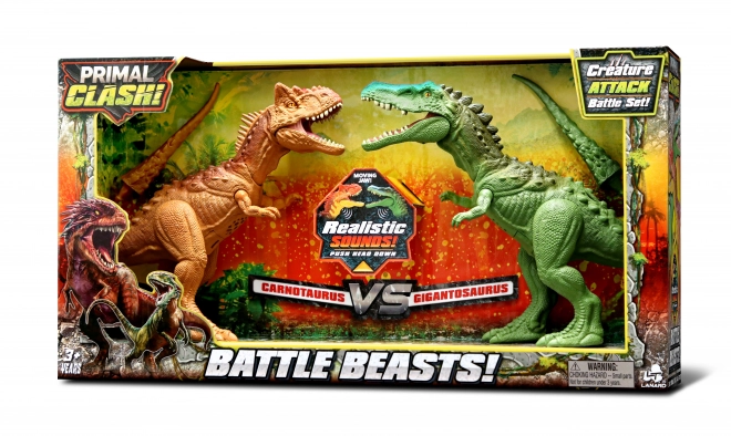 Primal Clash Dinosaur Battle Set: Carnotaurus vs. Gigantosaurus