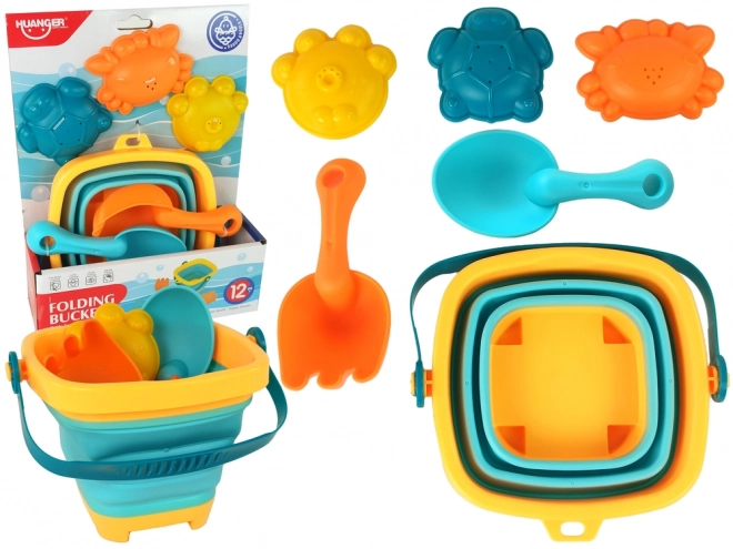 Collapsible Beach Toy Set with Bucket and Accessories