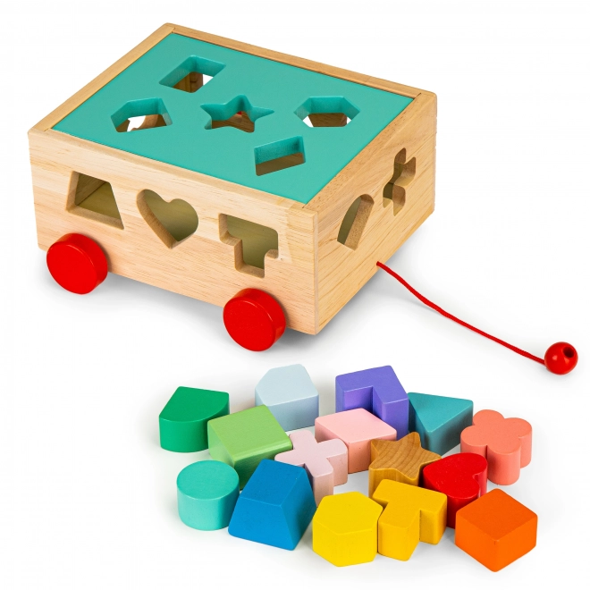 Wooden Shape Sorter Cart for Kids