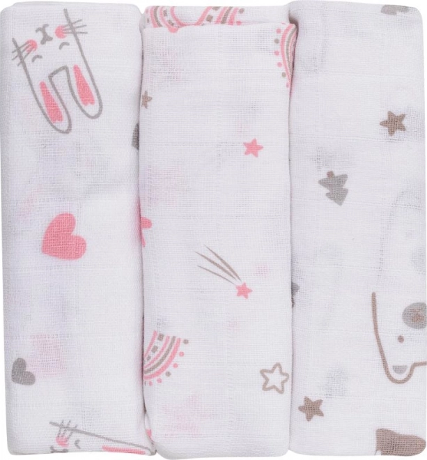 Bubaba Baby Pink Bunny Swaddle Blankets