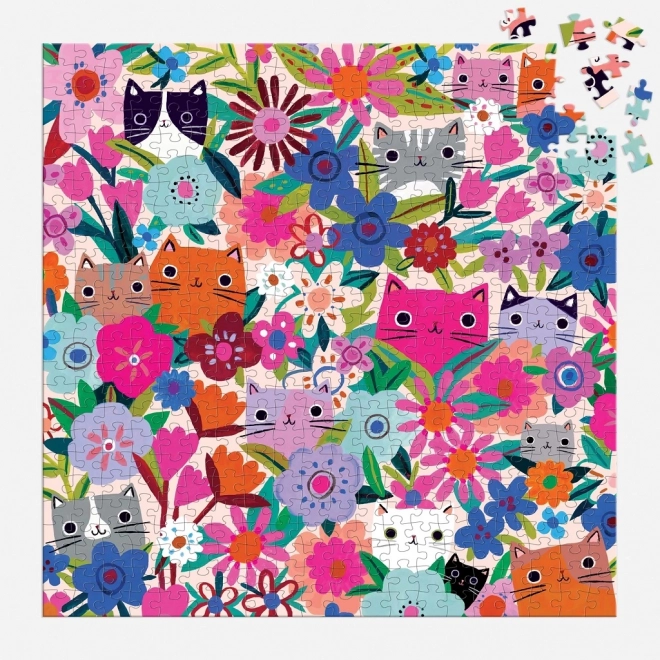 Puzzel Katten in bloemen 500 stukjes
