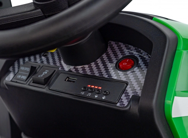 Dětský traktor s přívěsem zelený