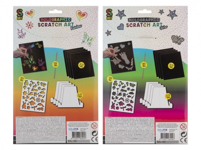 Glitter Scratch Art Animals Set