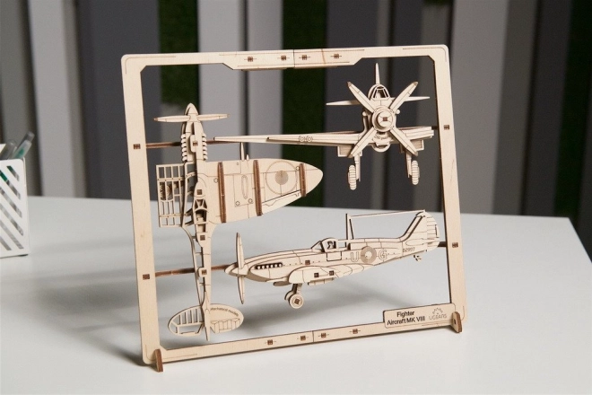 Wooden Mechanical Fighter Aircraft Puzzle