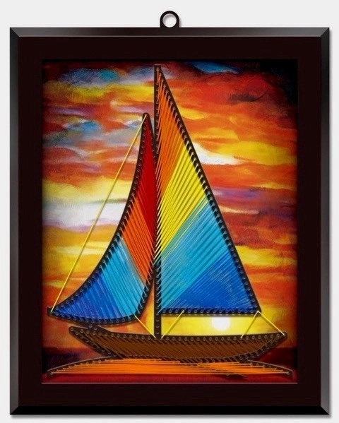 Threaded Sailboat Picture Craft Set