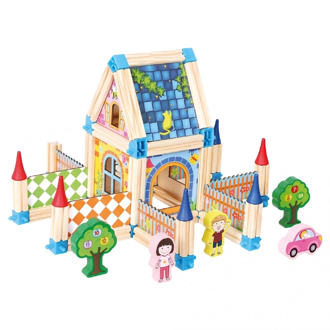 Colorful Wooden Castle Building Set