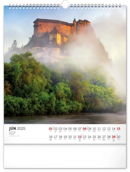 Wall Calendar Notable Sites of Slovakia 2025