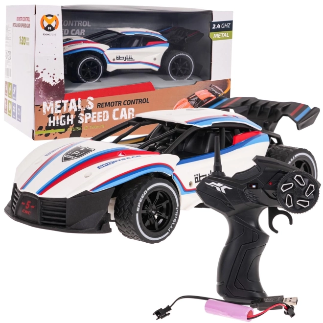 Remote Control Metal Speed Car White 1:20 – White