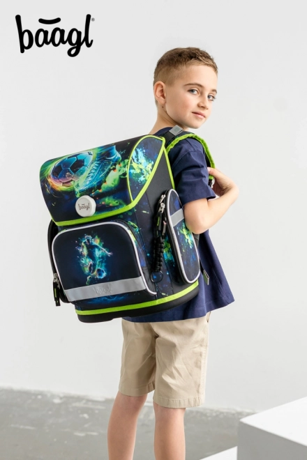 Baagl School Backpack Ergo Football Player