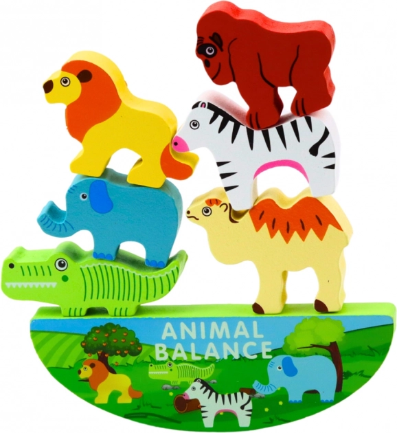 Jeu Montessori avec animaux en bois