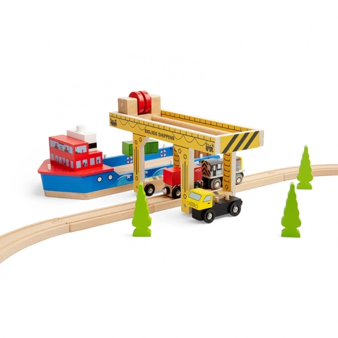 Wooden Portal Crane by Bigjigs Rail