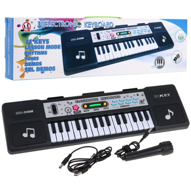 31-key Children's Keyboard with Microphone and Lesson Mode