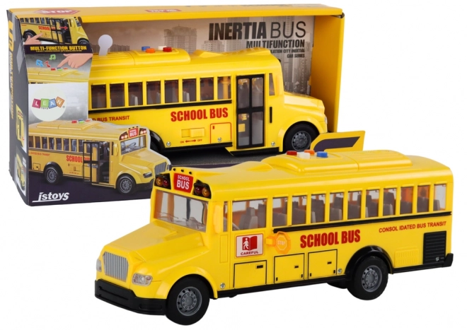 Friction Powered School Bus with Opening Doors and Lights