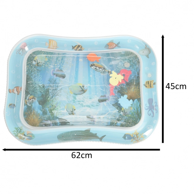 Inflatable Sensory Water Mat for Babies with Colorful Fish