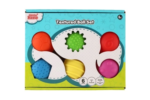 Set of 6 Rubber Textured Balls