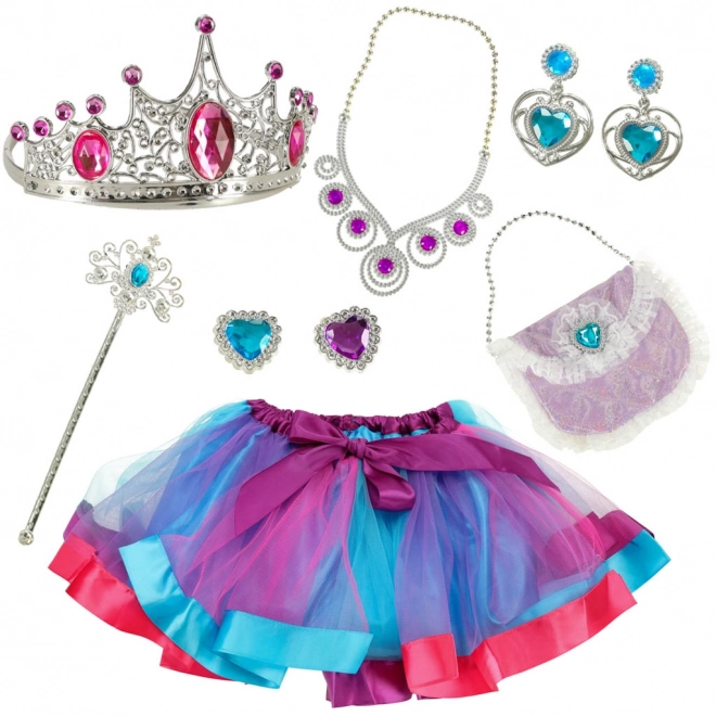 Princess Queen Costume Set with Crown and Handbag