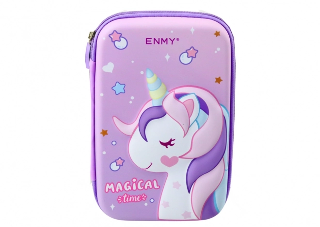 Large Unicorn Pencil Case Expandable 3D Violet