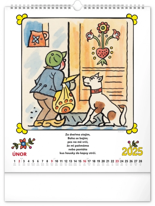 Children's Wall Calendar with Josef Lada Illustrations 2025