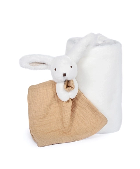 Doudou Gift Set Happy Rabbit Blanket and Cuddle Toy