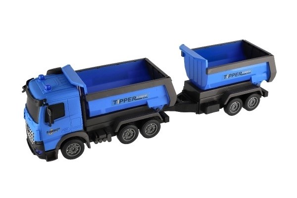 Plastic Cargo Truck With Trailer 50cm with Pull-Back Feature