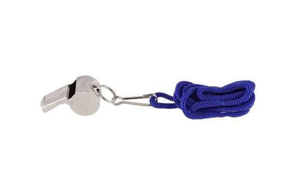 Whistle with Strap Metal/Fabric 5cm