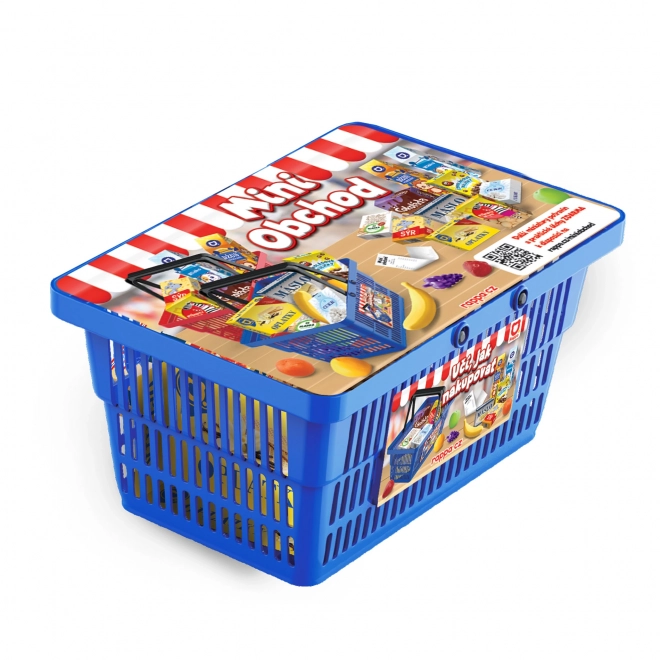 MINI MAGASIN - panier avec accessoires et apprentissage des achats - bleu