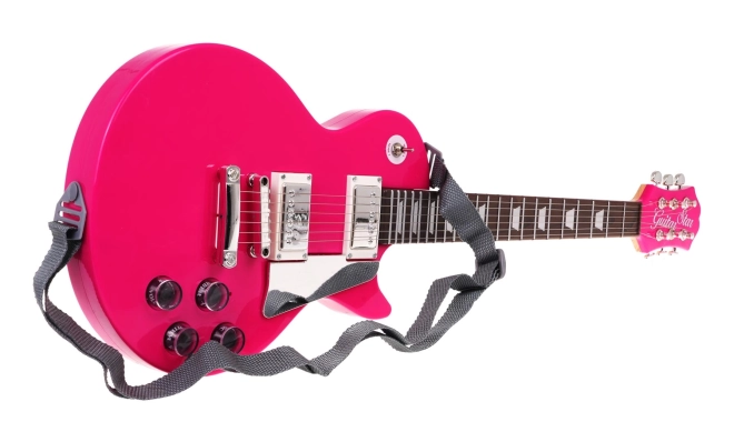 Pink Electric Guitar and Microphone Set