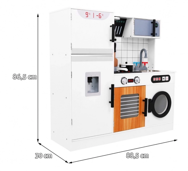Large White Wooden Kitchen with Sound and Light Effects