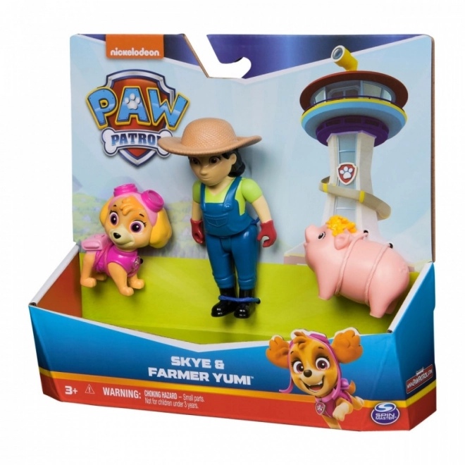 Paw Patrol Skye and Farmer Yumi Figure Set