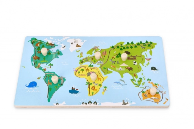 World Map Puzzle with Handles