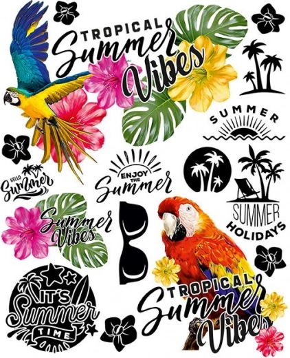 Nyári és trópusi motívumok egy íven