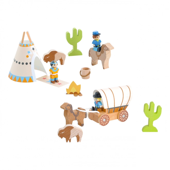 Jeujura Wild West Wooden Figures Set