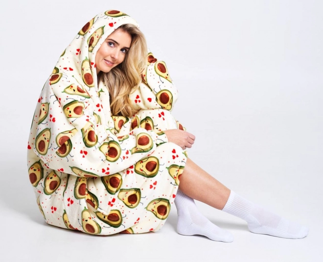 Cozy Noxxiez Avocado Warm Hoodie Blanket