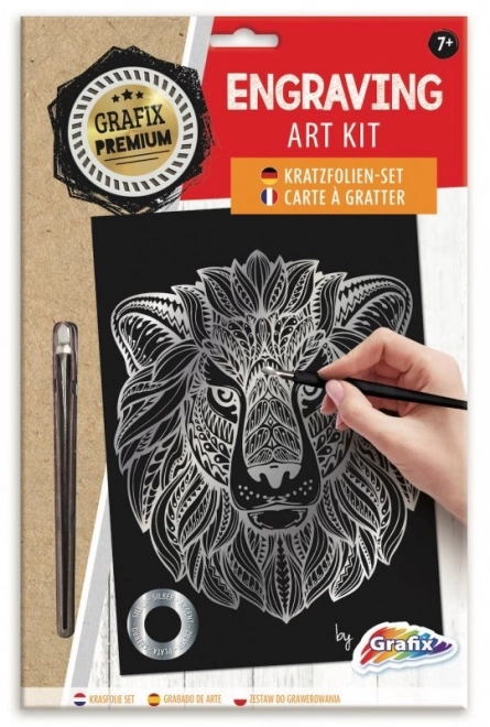 Silver Scratch Drawing Lion