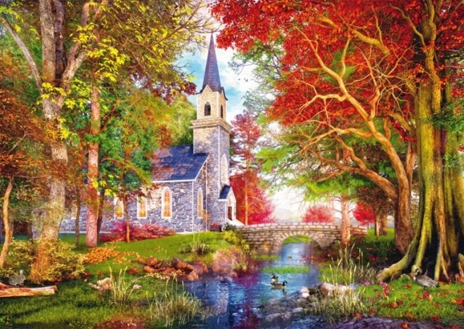 Schmidt Autumn Chapel 1000 Piece Puzzle