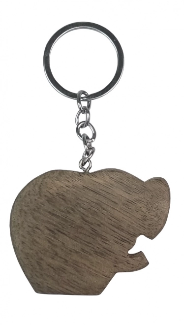 Wooden Elephant Keychain