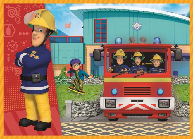 Brave FIREMAN SAM 4-in-1 Puzzle Set