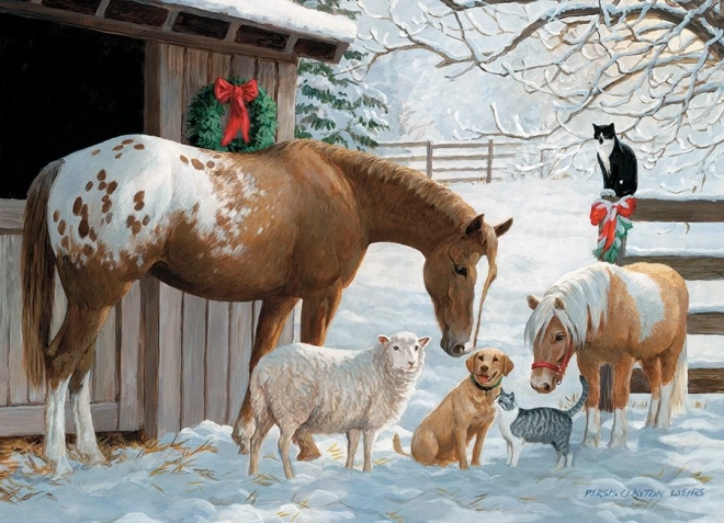 Winter Puzzle in Front of the Barn 350 Pieces